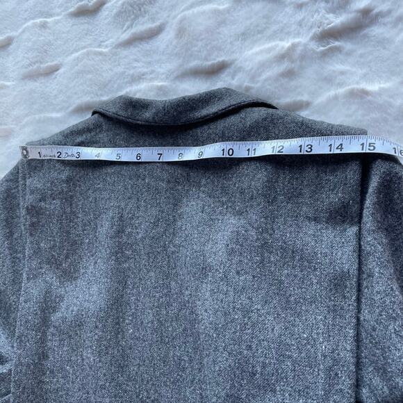 🔥Vintage MJ Seattle USA Made 100% Merino Wool Belted Classic Overcoat Size 6P - Picture 12 of 16